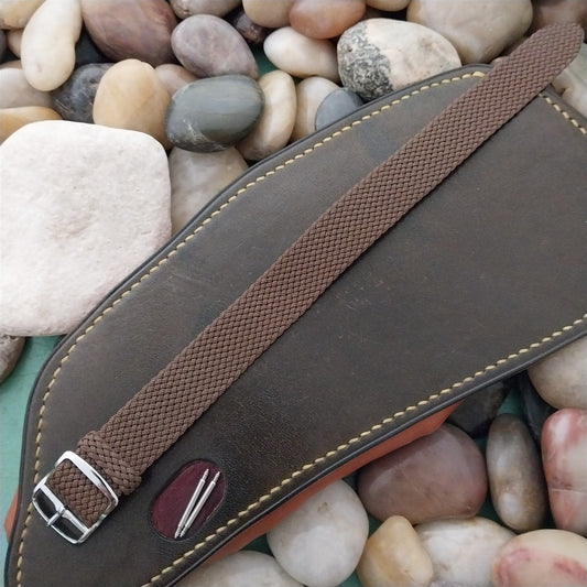 18mm Braided Perlon Brown & Black Melange Unused 1960s-1970s Vintage Watch Band