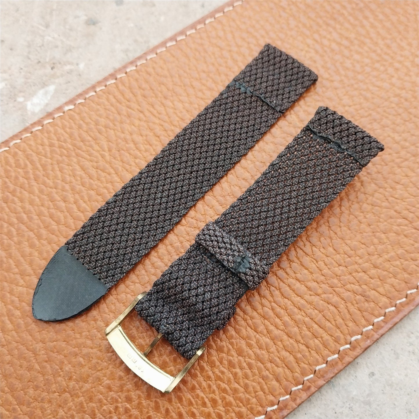 18mm Braided Perlon Melange Two-piece Classic Unused 1960s Vintage Watch Strap