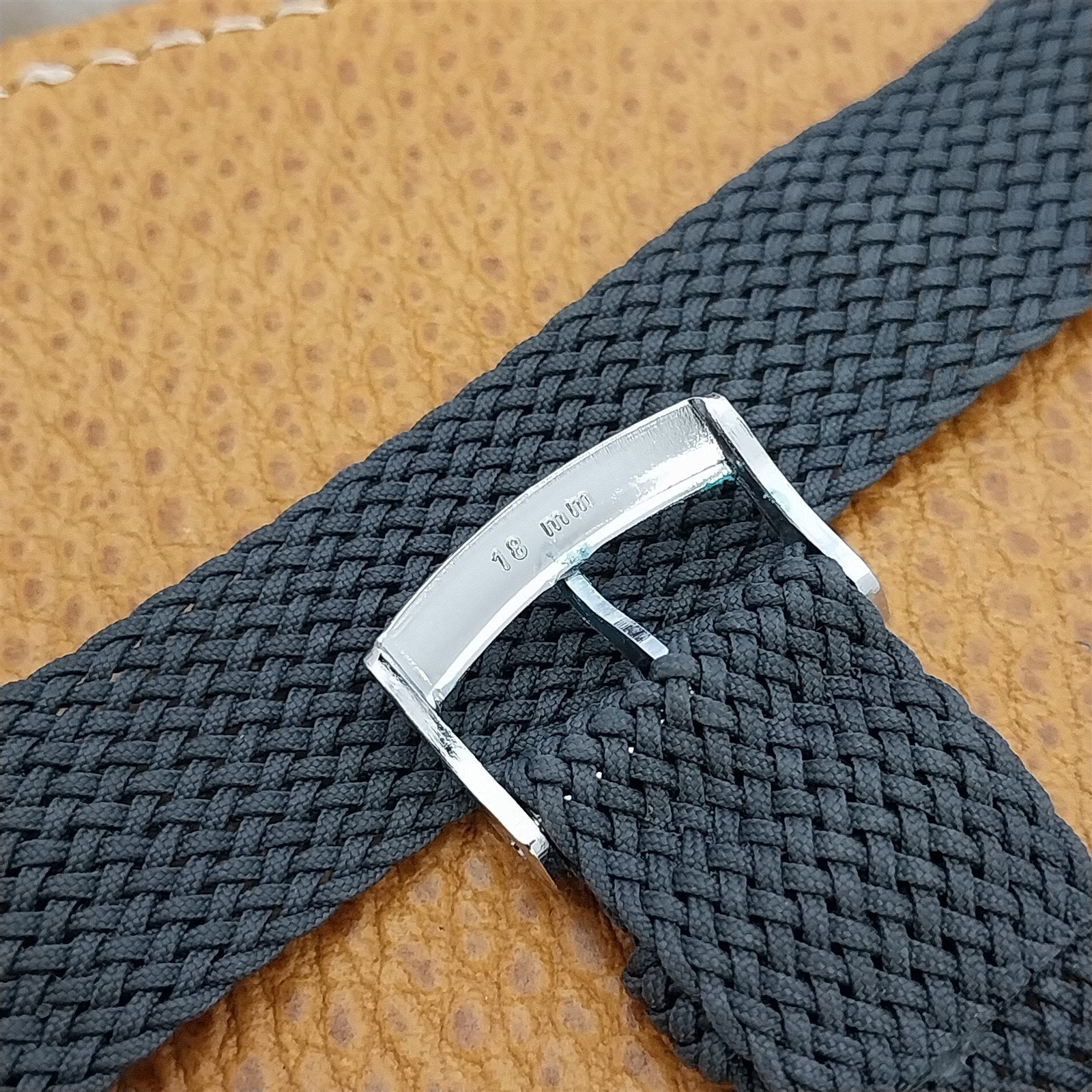 Vintage 18mm Gray Braided Perlon 2-piece Classic 1960s Unused Field Watch Band