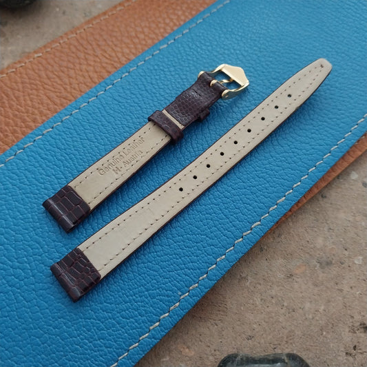 Vintage 12mm Lizard-Grain Leather Hirsch Ricoh Womens Unused Classic Watch Strap