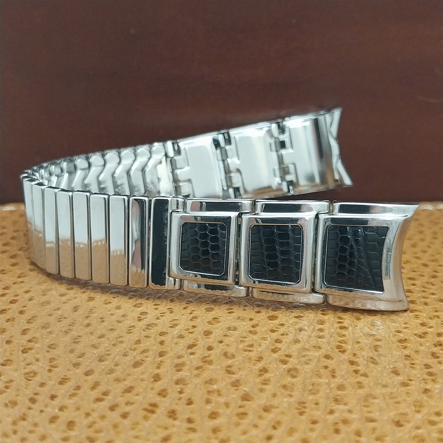 17.2mm Stainless Steel & Lizard JB Champion nos Unused 1950s Vintage Watch Band