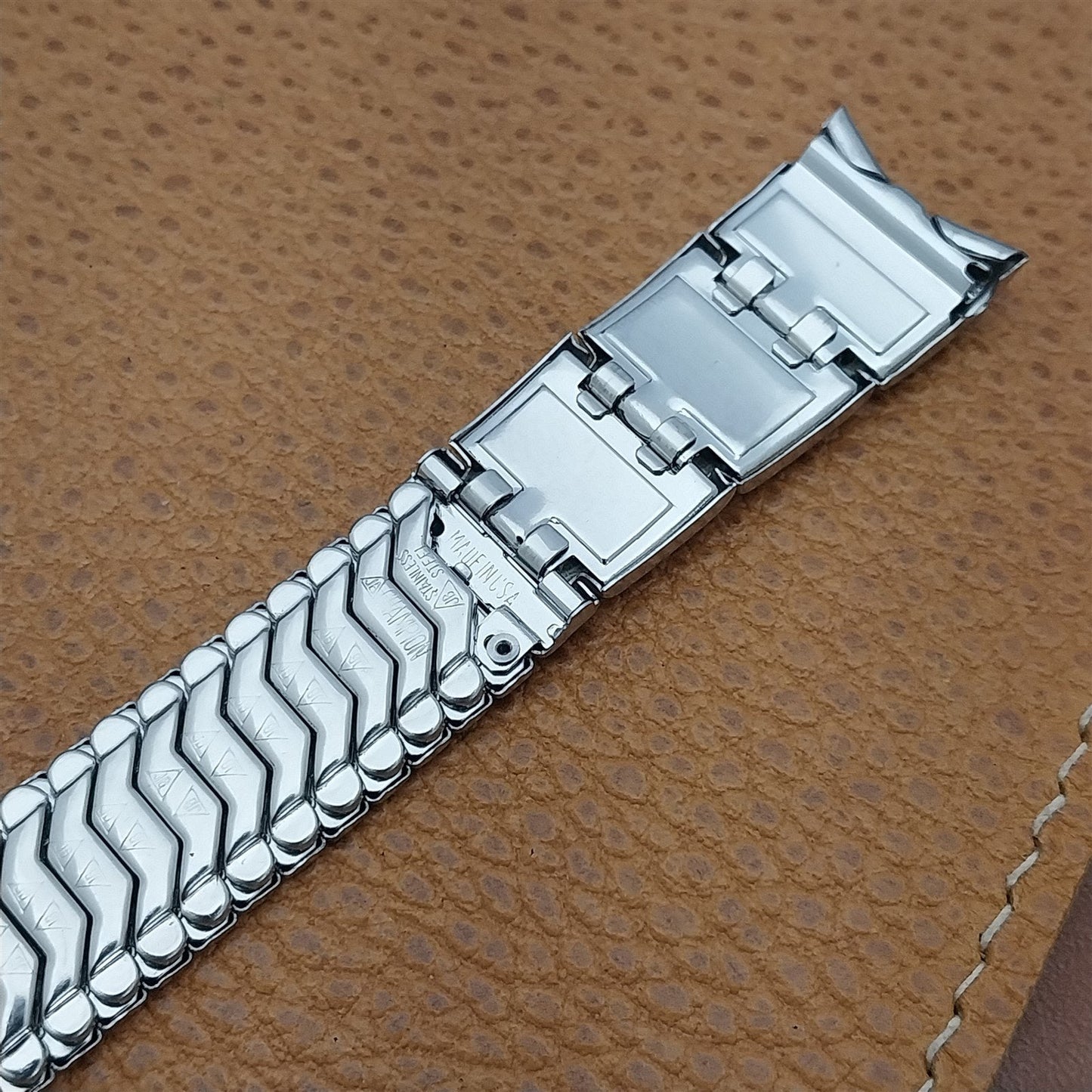 17.2mm Stainless Steel & Lizard JB Champion nos Unused 1950s Vintage Watch Band