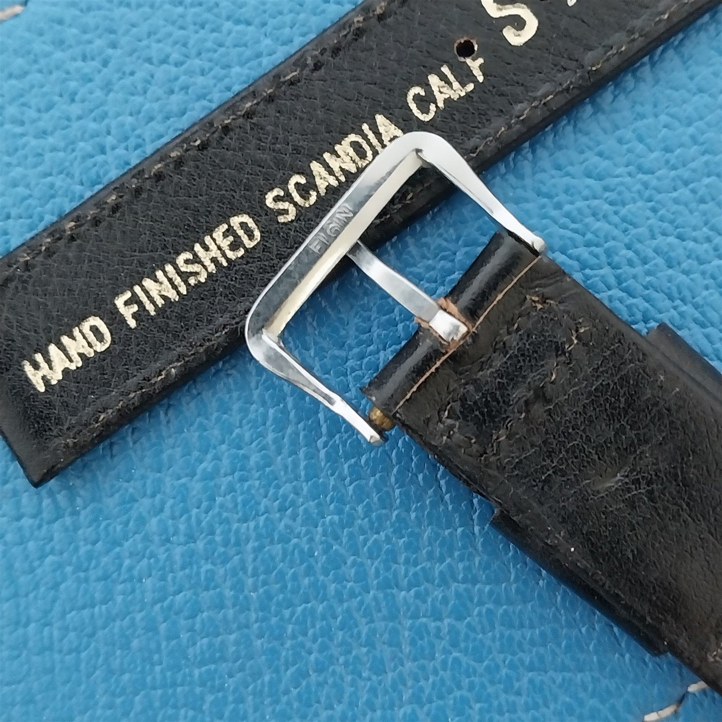 Short Scandia Calf CA-11 ORD A-17A 16mm Vintage Watch Band Elgin Logo Buckle