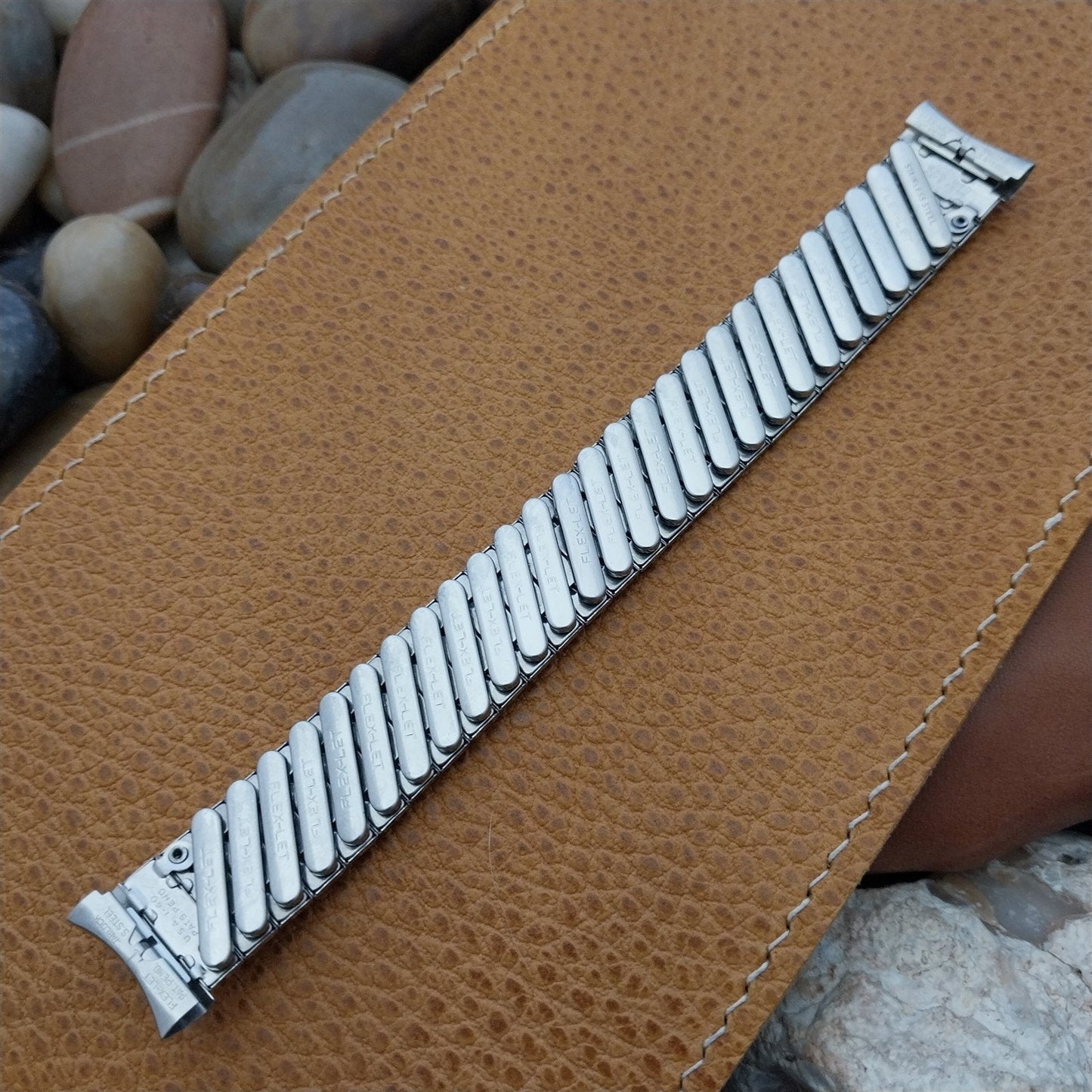 17.2mm 1960 USA Made Stainless Steel New Old Vintage Watch Band Flex-Let nos