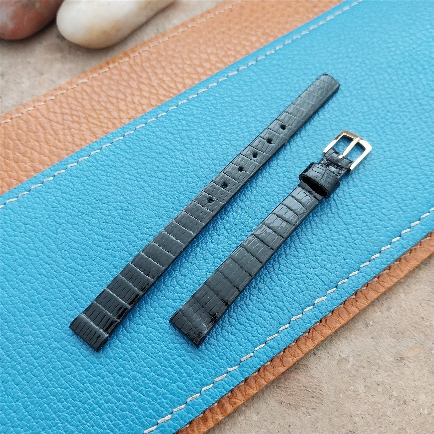 9mm Seiko Lizard & Signed Yellow Gold RGP Buckle Unused nos Vintage Watch Band