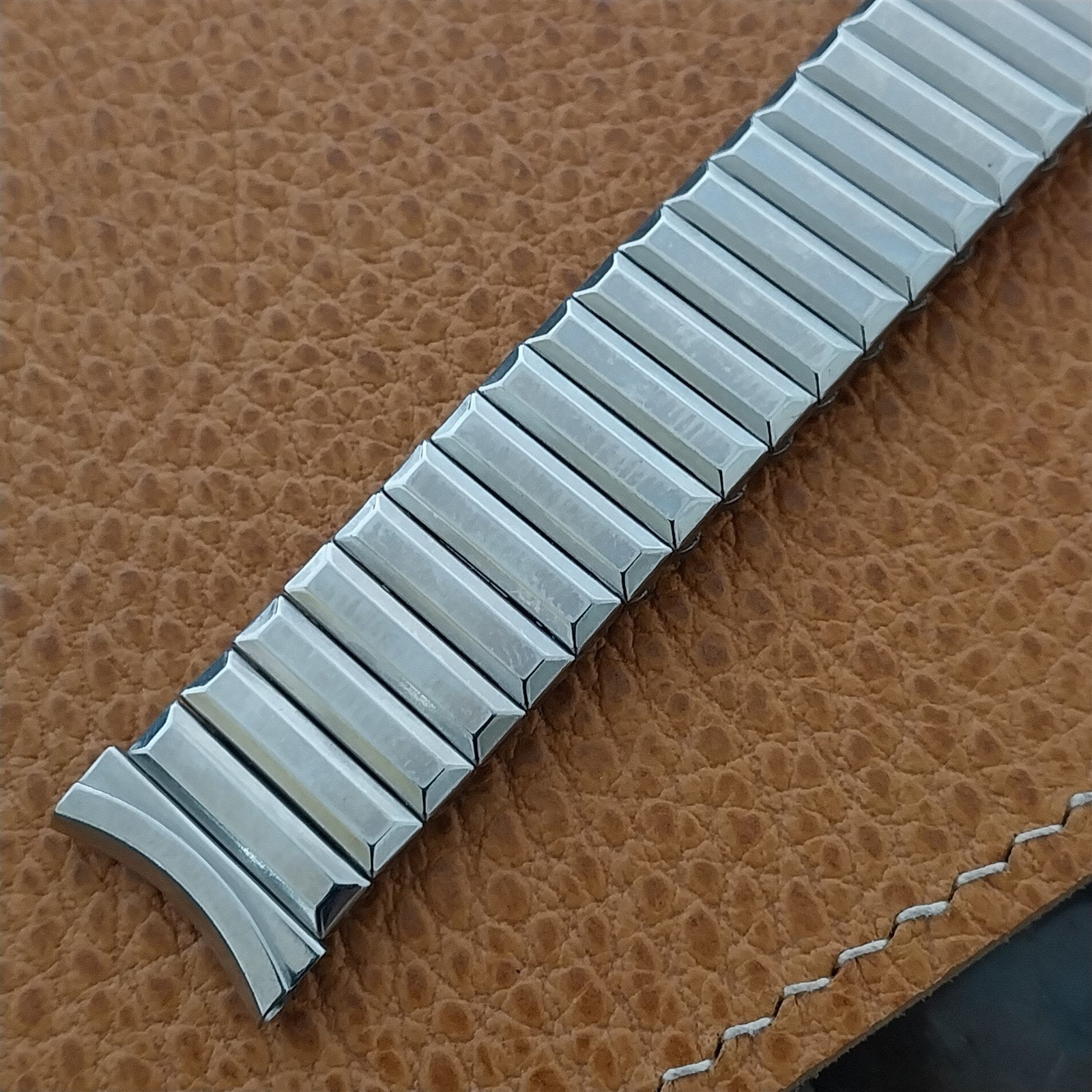 1960s Vintage Watch Band 17mm Lenox USA Stainless Steel nos Old-Stock Expansion
