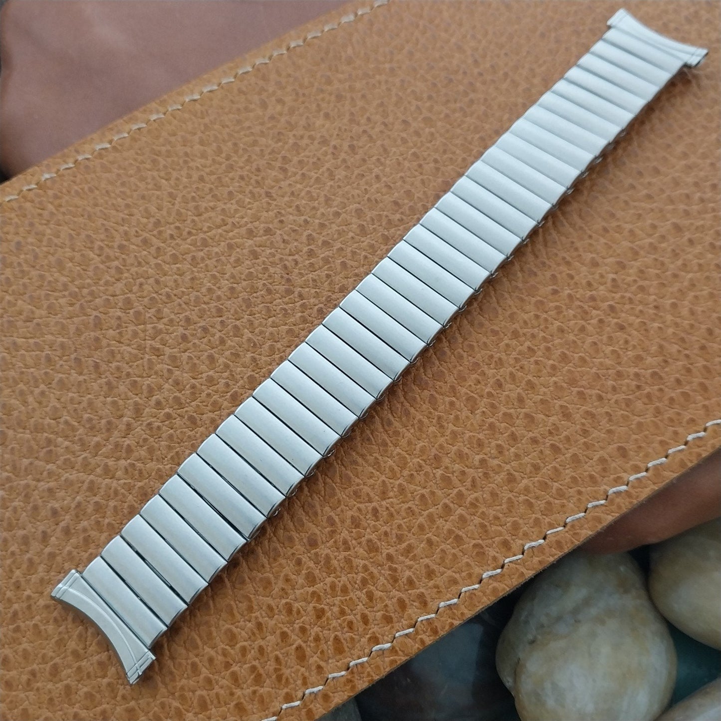 1960s Vintage Watch Band 3/4" Lenox USA Stainless Steel nos Old-Stock Expansion