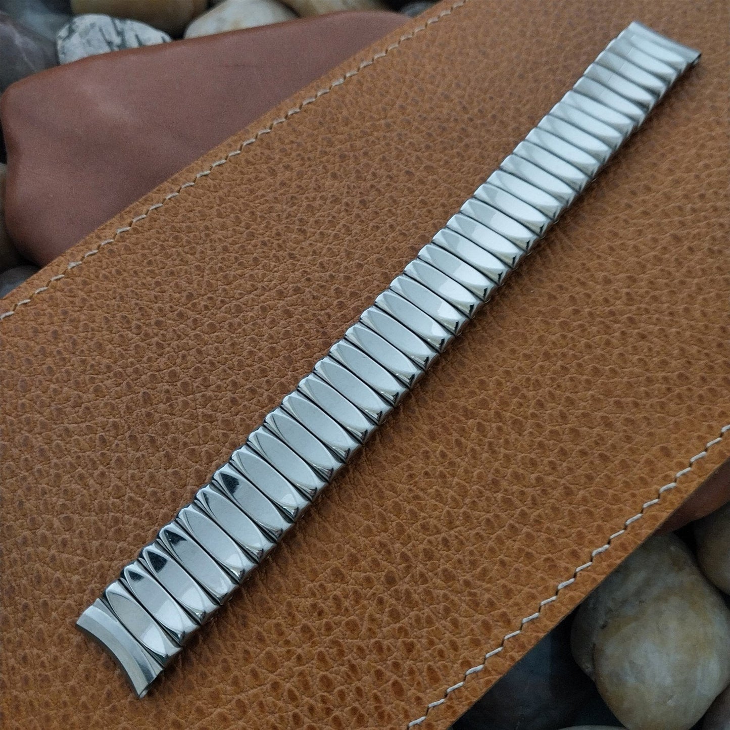 1960s Vintage Watch Band 5/8" Lenox Long Stainless Steel nos Old-Stock Expansion