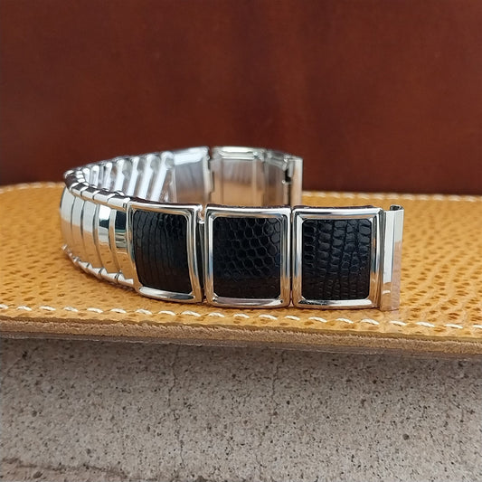 1950s Vintage 5/8" JB Champion Classic Stainless Steel &Lizard Unused Watch Band