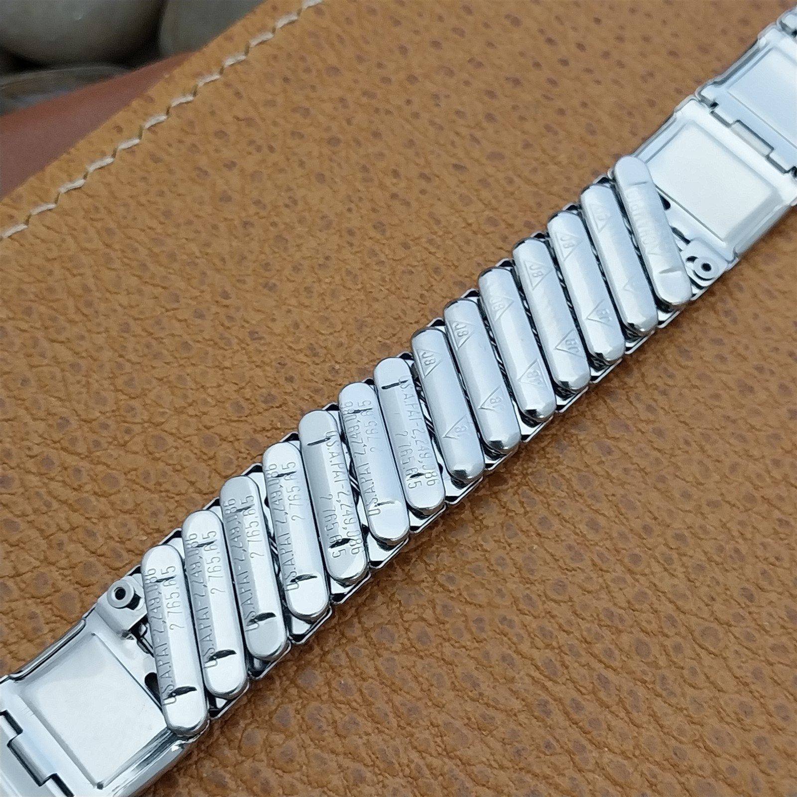 1950s Vintage 5/8" JB Champion Classic Stainless Steel &Lizard Unused Watch Band