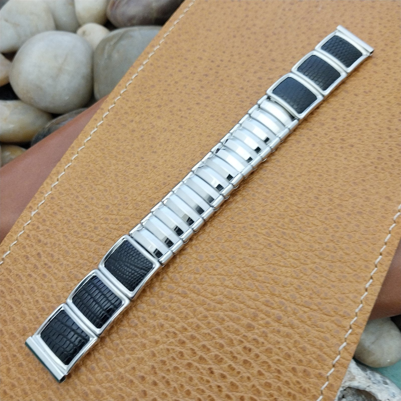 1950s Vintage 5/8" JB Champion Classic Stainless Steel &Lizard Unused Watch Band