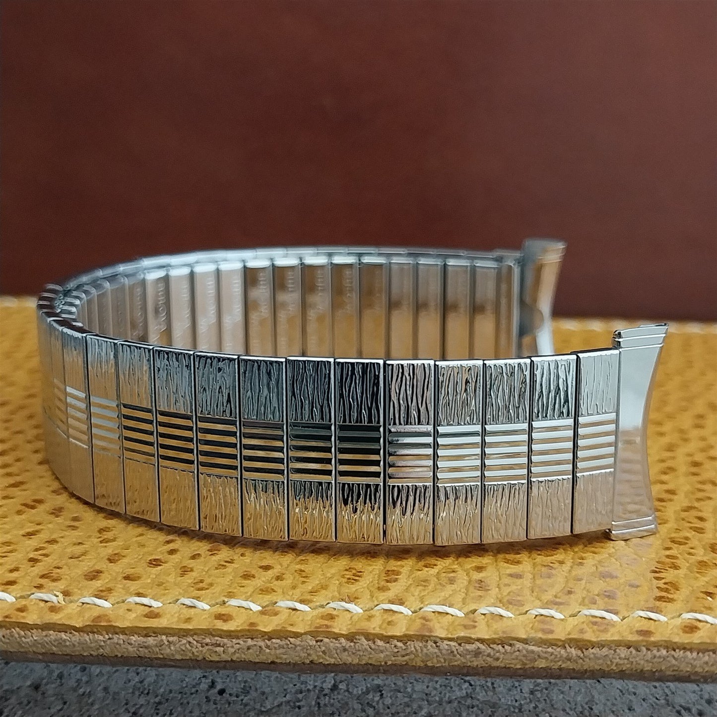 19mm 18mm 16mm Bulova 1970s Vintage Watch Band Stainless Steel Expansion NOS