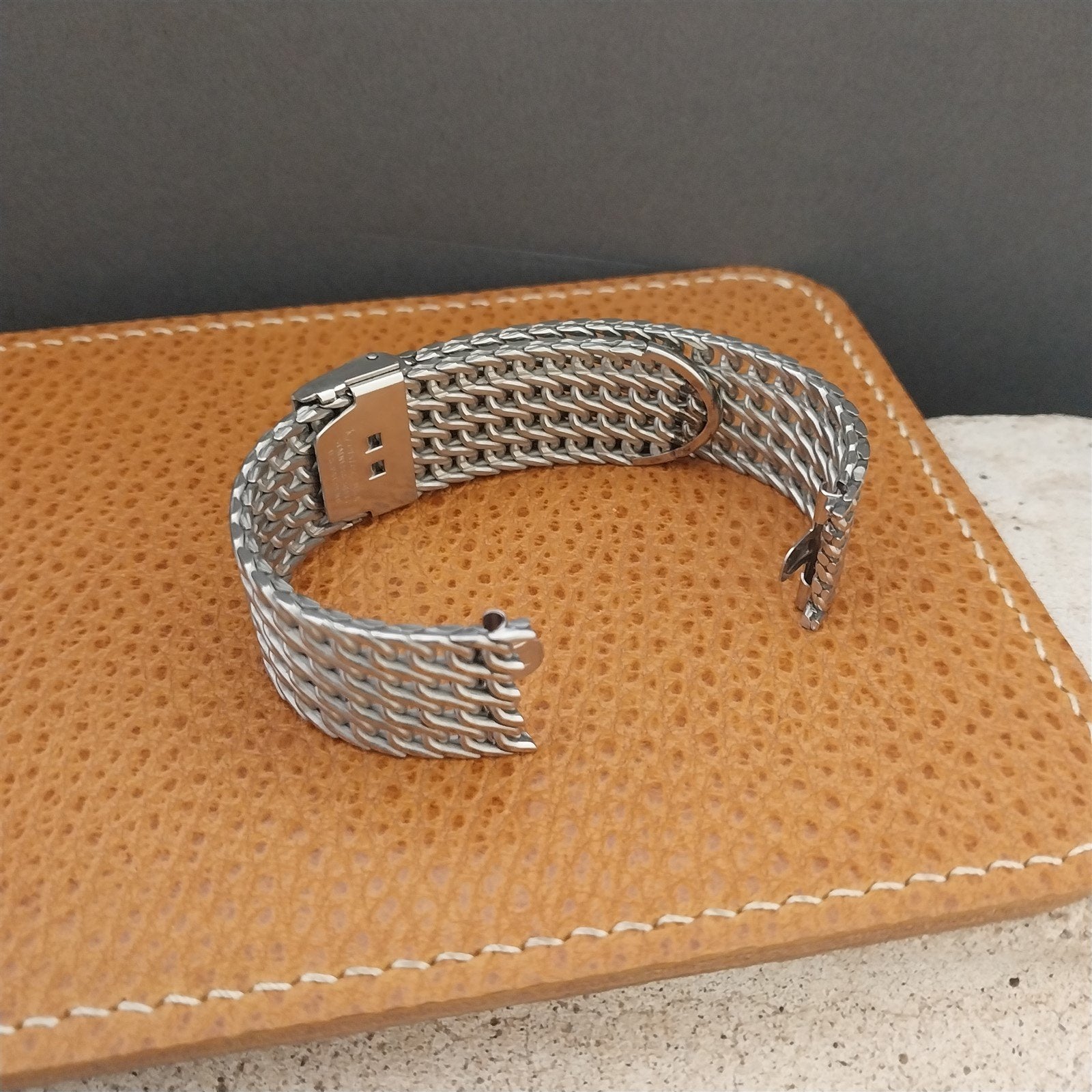 Vintage 17.2mm Stainless Steel Thick Mesh Kreisler nos Unused Classic Watch Band