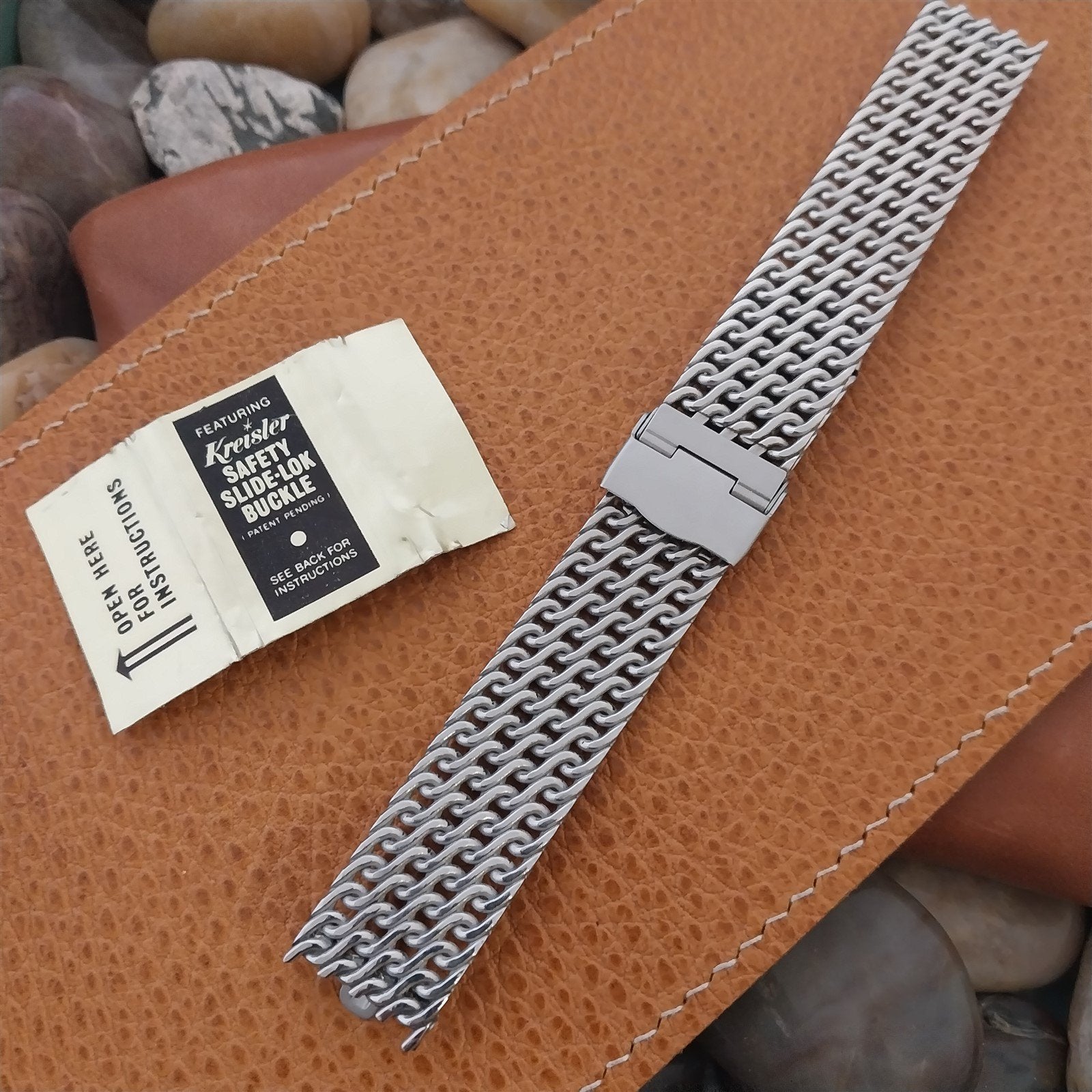Vintage 17.2mm Stainless Steel Thick Mesh Kreisler nos Unused Classic Watch Band