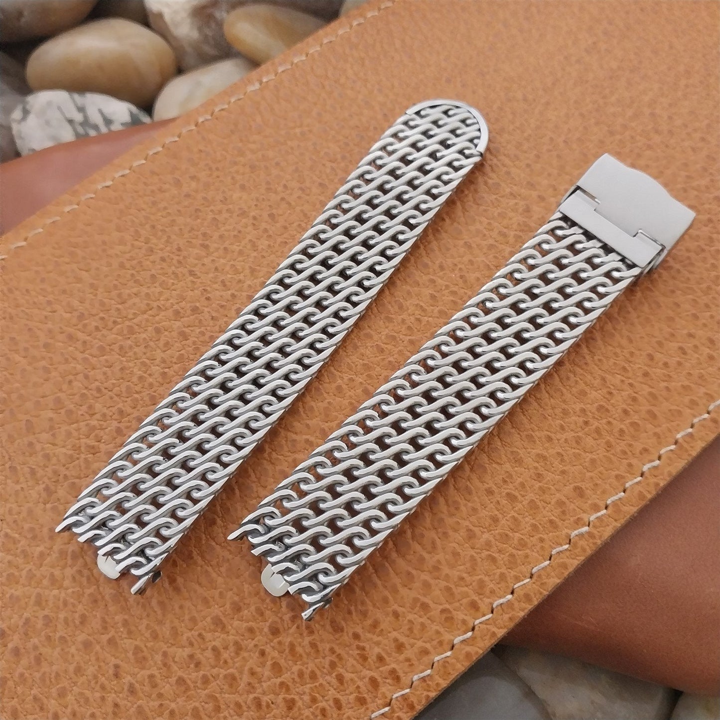 Vintage 17.2mm Stainless Steel Thick Mesh Kreisler nos Unused Classic Watch Band