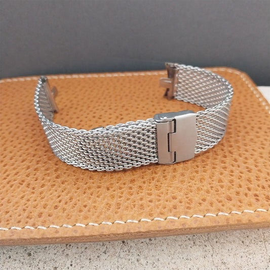 17.2mm Stainless Steel Mesh Kreisler Unused nos 1960s Vintage Watch Band