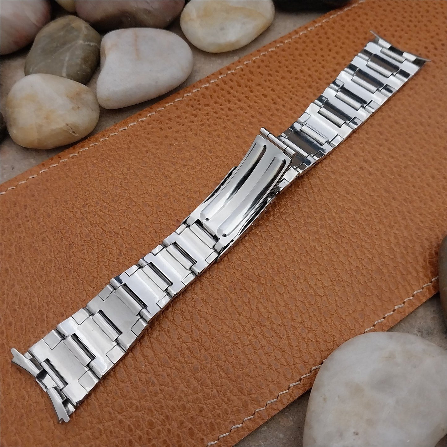 22mm 7/8" Benrus Stainless Steel Unused nos Unused 1970s Vintage Watch Band