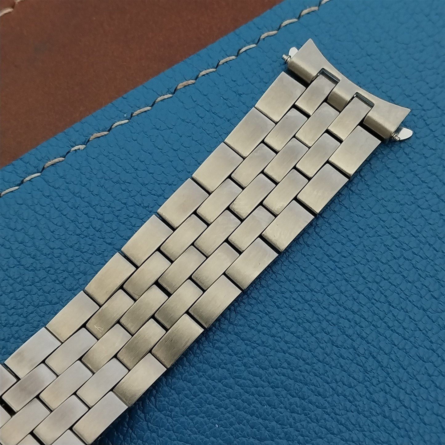 Vintage 19mm Benrus Stainless Steel Solid Brick Link Unused nos 1970s Watch Band