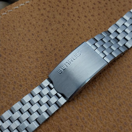 19mm Benrus Stainless Steel Solid Link nos 1970s Vintage Watch Band