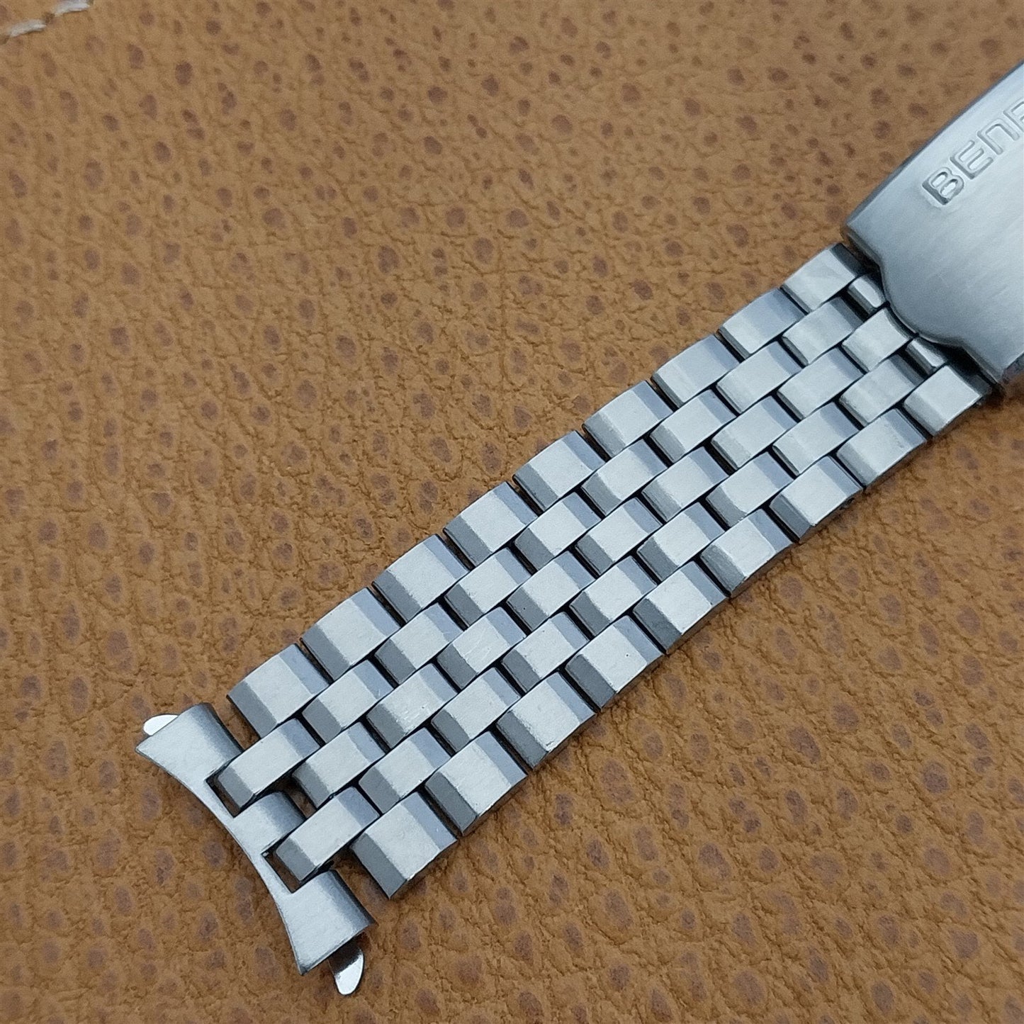 19mm Benrus Stainless Steel Solid Link nos 1970s Vintage Watch Band