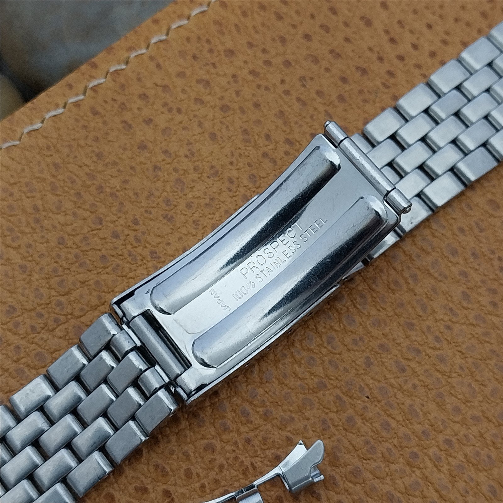 19mm Benrus Stainless Steel Solid Link nos 1970s Vintage Watch Band