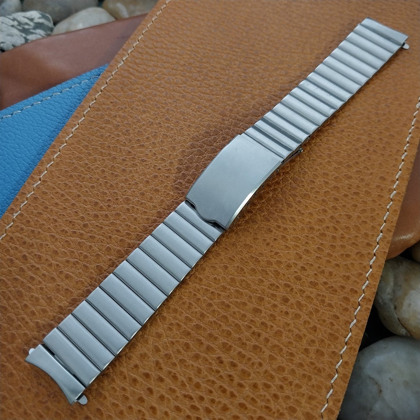 Vintage Drema 17.2mm Stainless Steel Bar-Link Unused Classic 1970s Watch Band