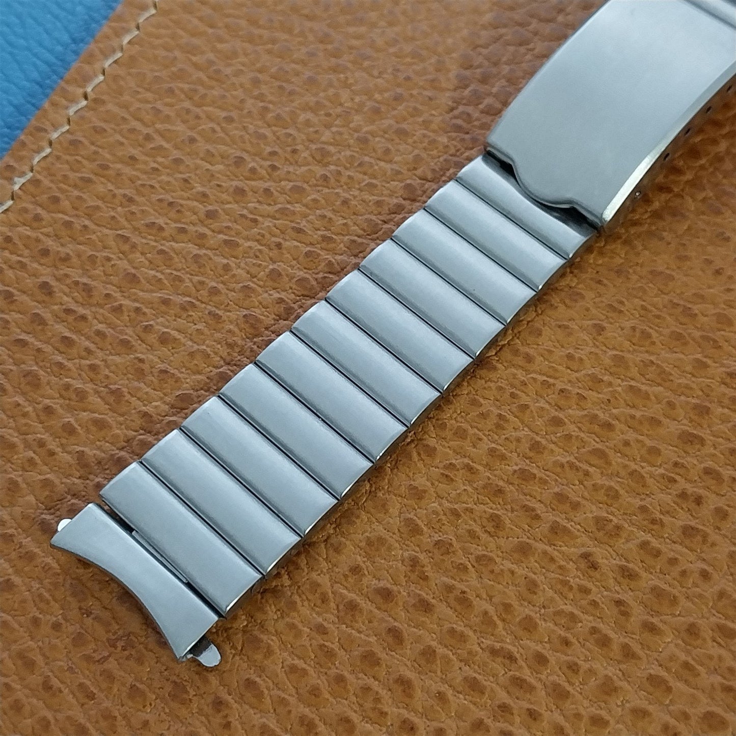 Vintage Drema 17.2mm Stainless Steel Bar-Link Unused Classic 1970s Watch Band