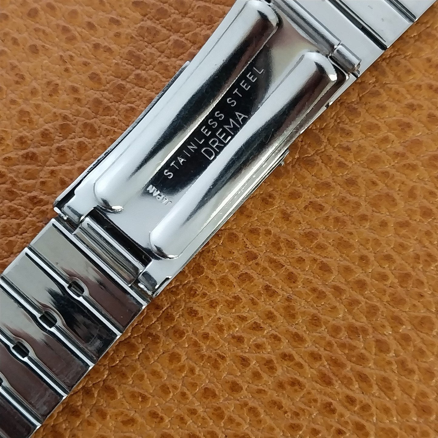 Vintage Drema 17.2mm Stainless Steel Bar-Link Unused Classic 1970s Watch Band