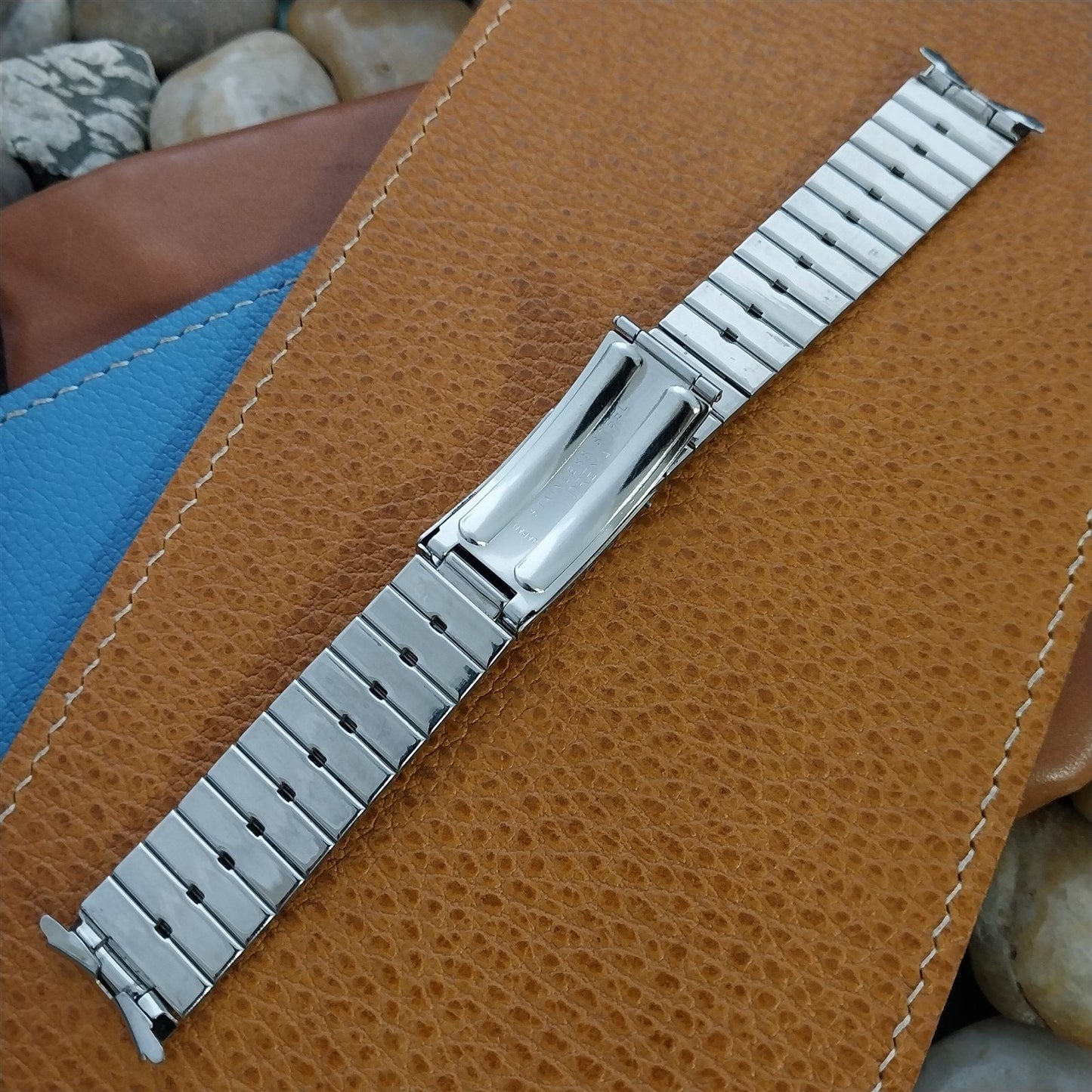 Vintage Drema 17.2mm Stainless Steel Bar-Link Unused Classic 1970s Watch Band