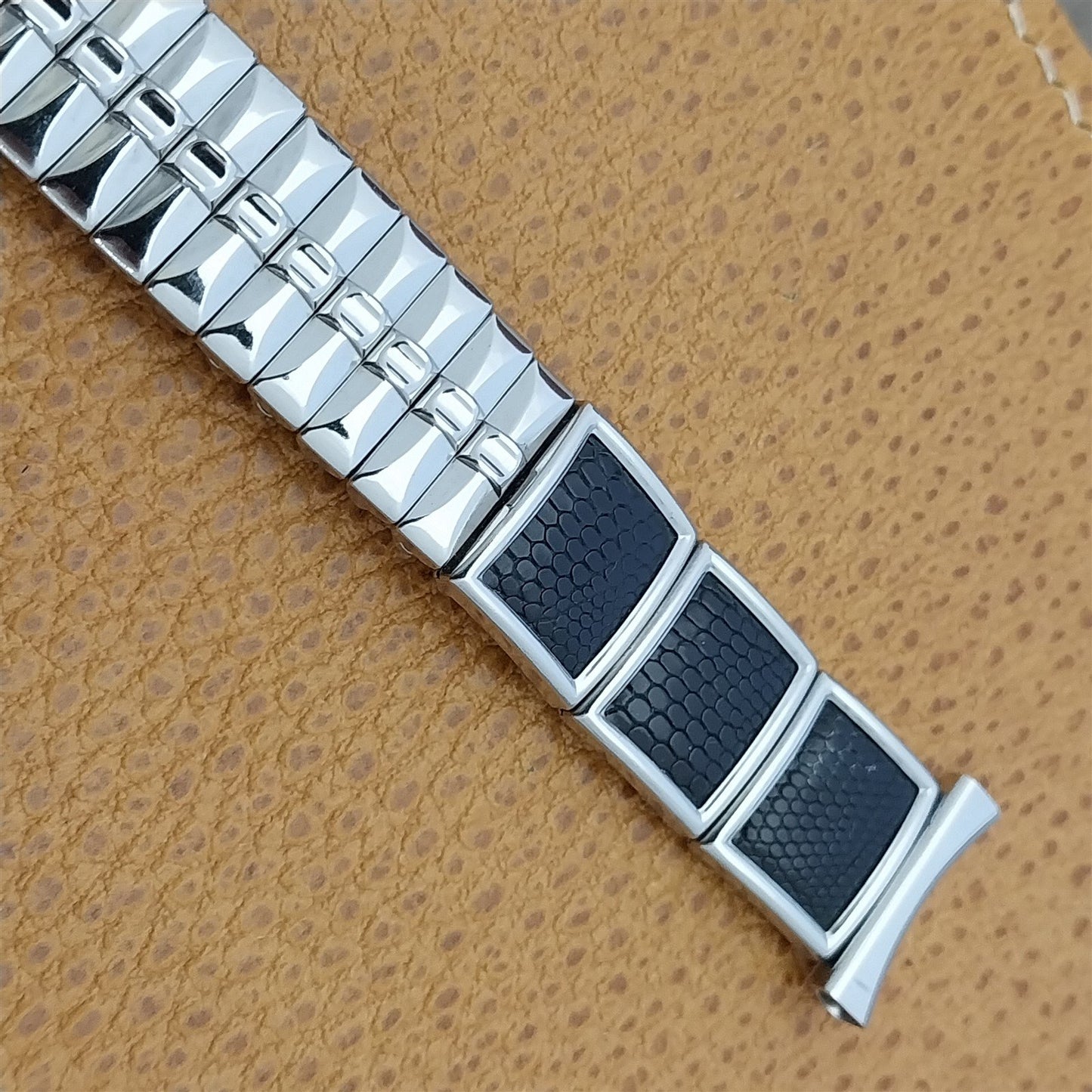 19mm 18mm 16mm 1950s Stainless Steel &Lizard Stonewall Unused Vintage Watch Band