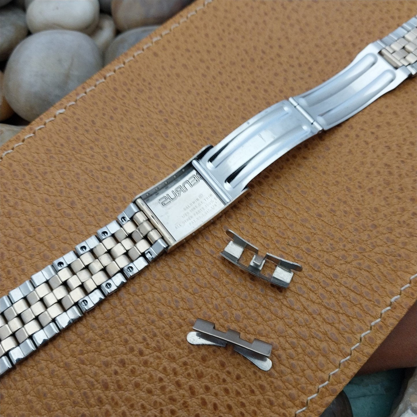 Vintage 18mm Benrus Stainless Steel Solid Link Unused Classic 1970s Watch Band