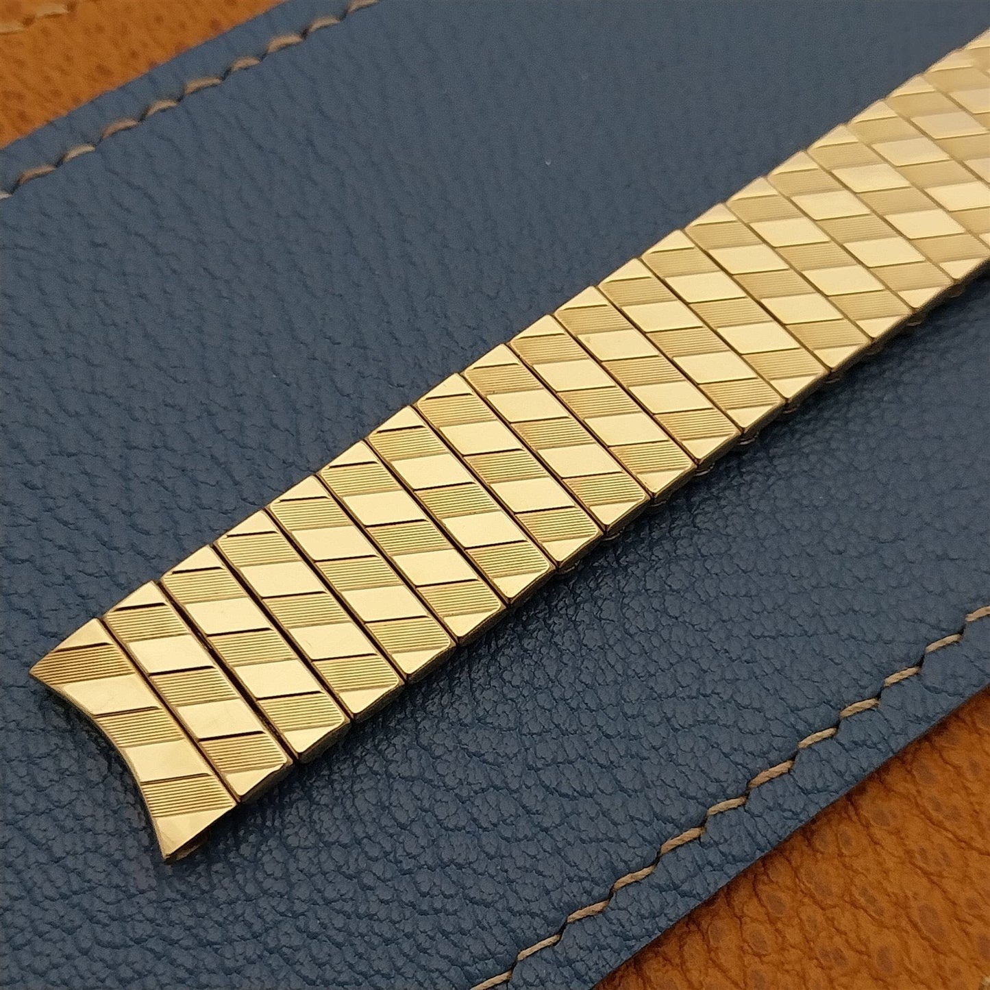 1960s 5/8" 10k Gold-Filled nos Scissor Expansion Lenox USA Vintage Watch Band