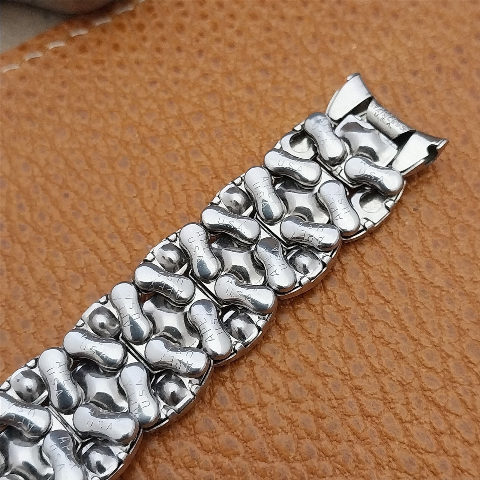 5/8" Apex Stainless Steel Quadra-Flex Expansion Unused 1950s Vintage Watch Band