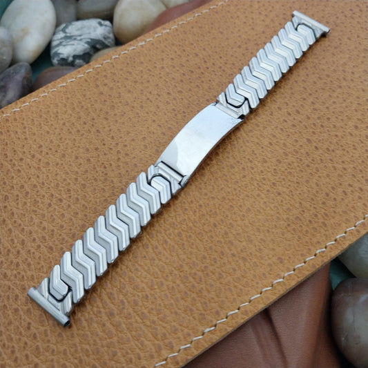 Vintage 5/8" Sterling Silver & Stainless Steel Expansion 1940s Unused Watch Band