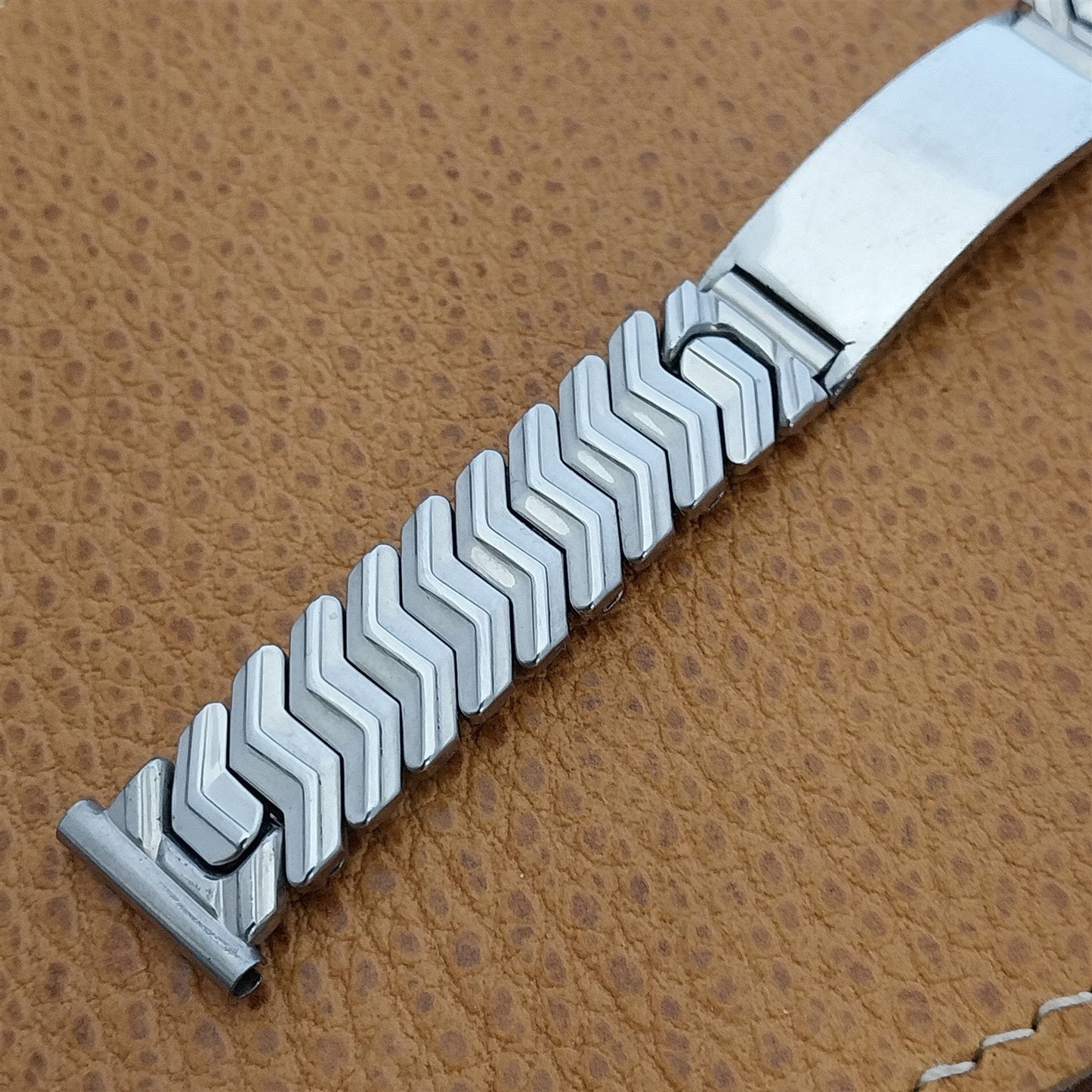 Vintage 5/8" Sterling Silver & Stainless Steel Expansion 1940s Unused Watch Band