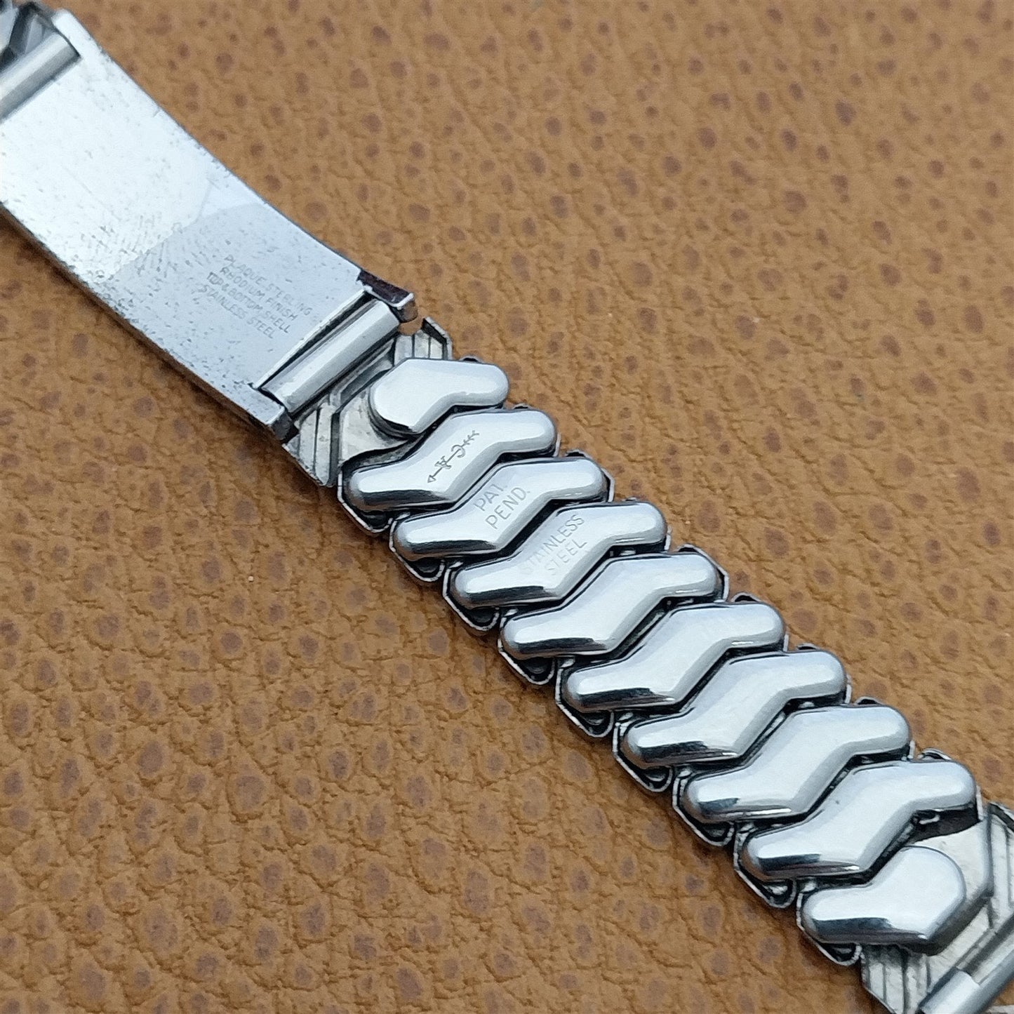 Vintage 5/8" Sterling Silver & Stainless Steel Expansion 1940s Unused Watch Band