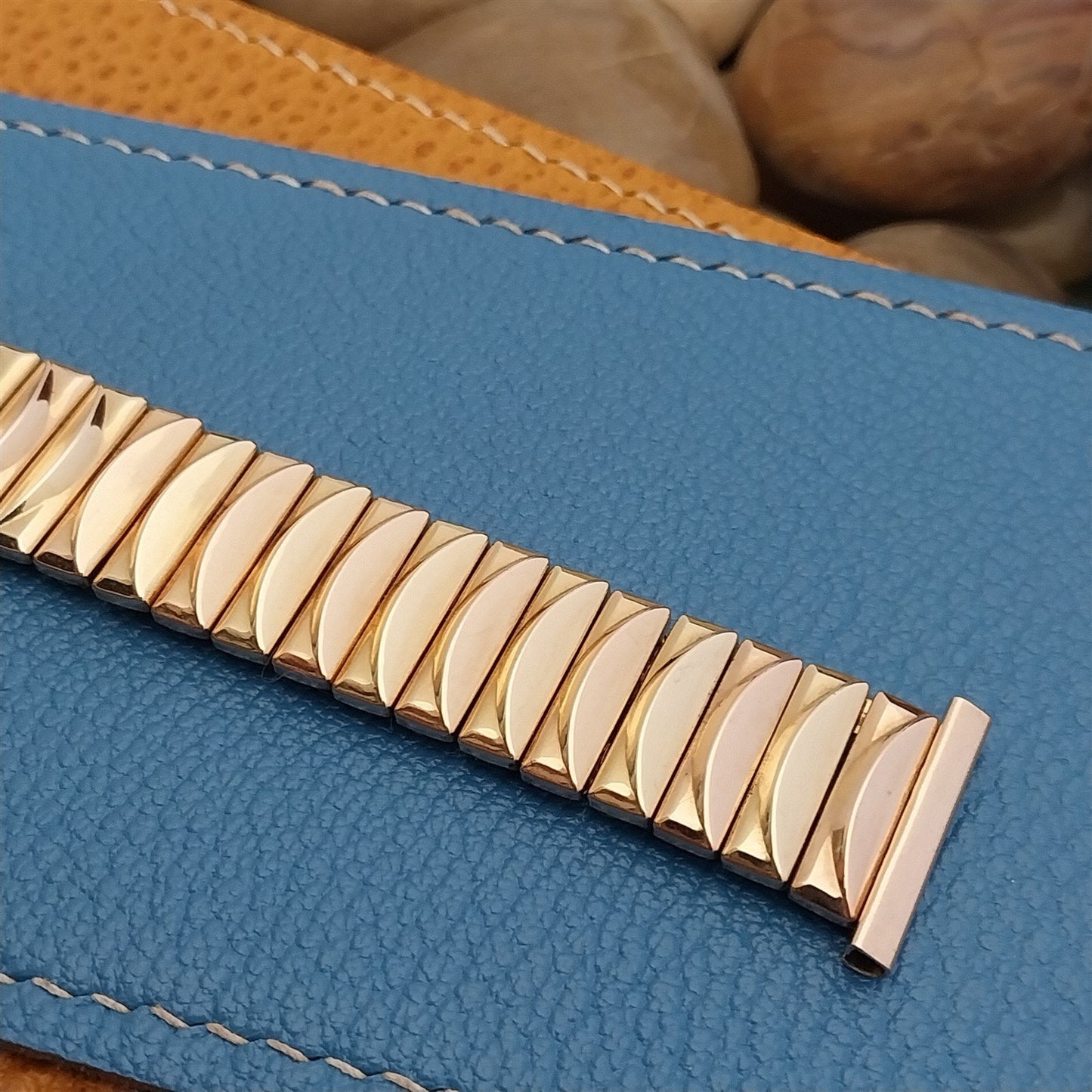 1940s Harwood Expansion Rose & Yellow Gold Filled Unused Vintage Watch Band