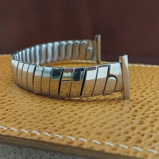 1940s Vintage L'Aiglon 12K White Gold-Filled Unused Classic Stretch Watch Band