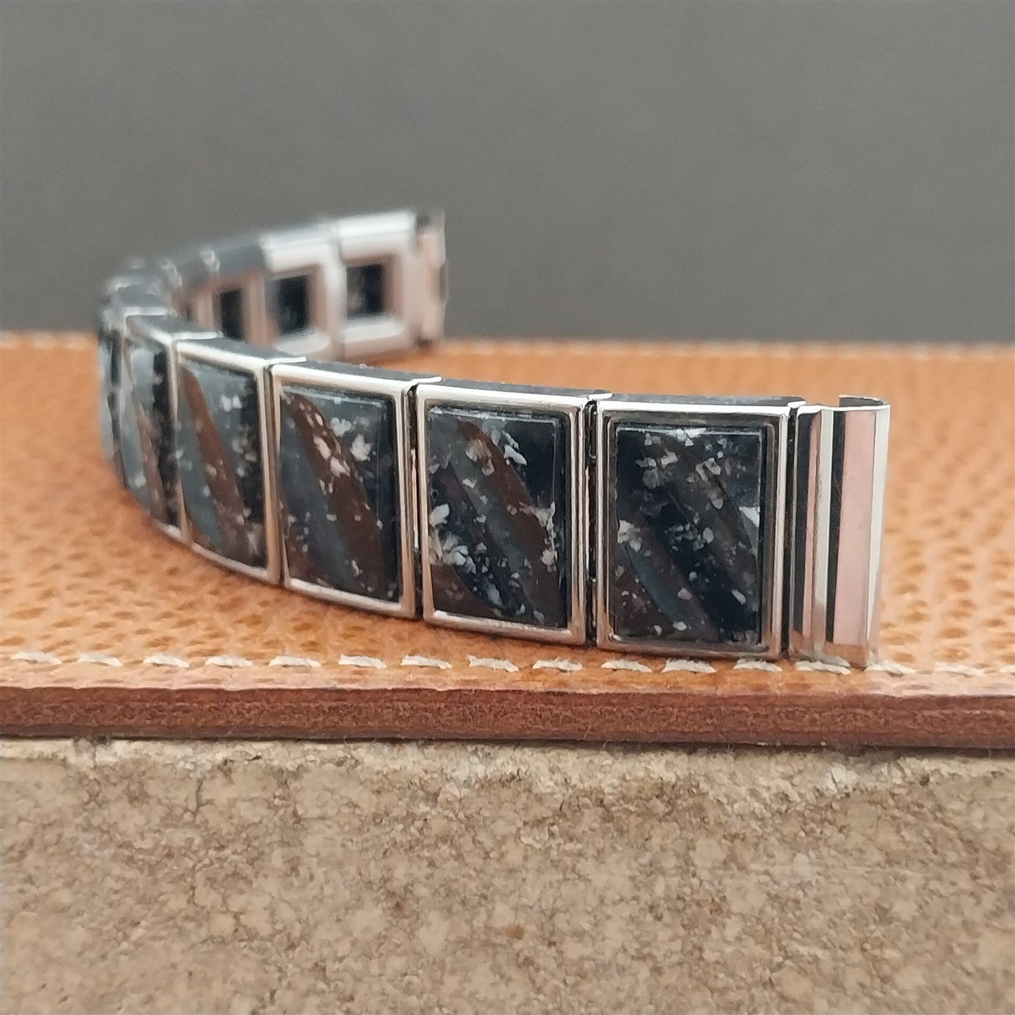 5/8" Stainless Steel Monte Carlo Unused 1950s mcm Vintage Watch Band