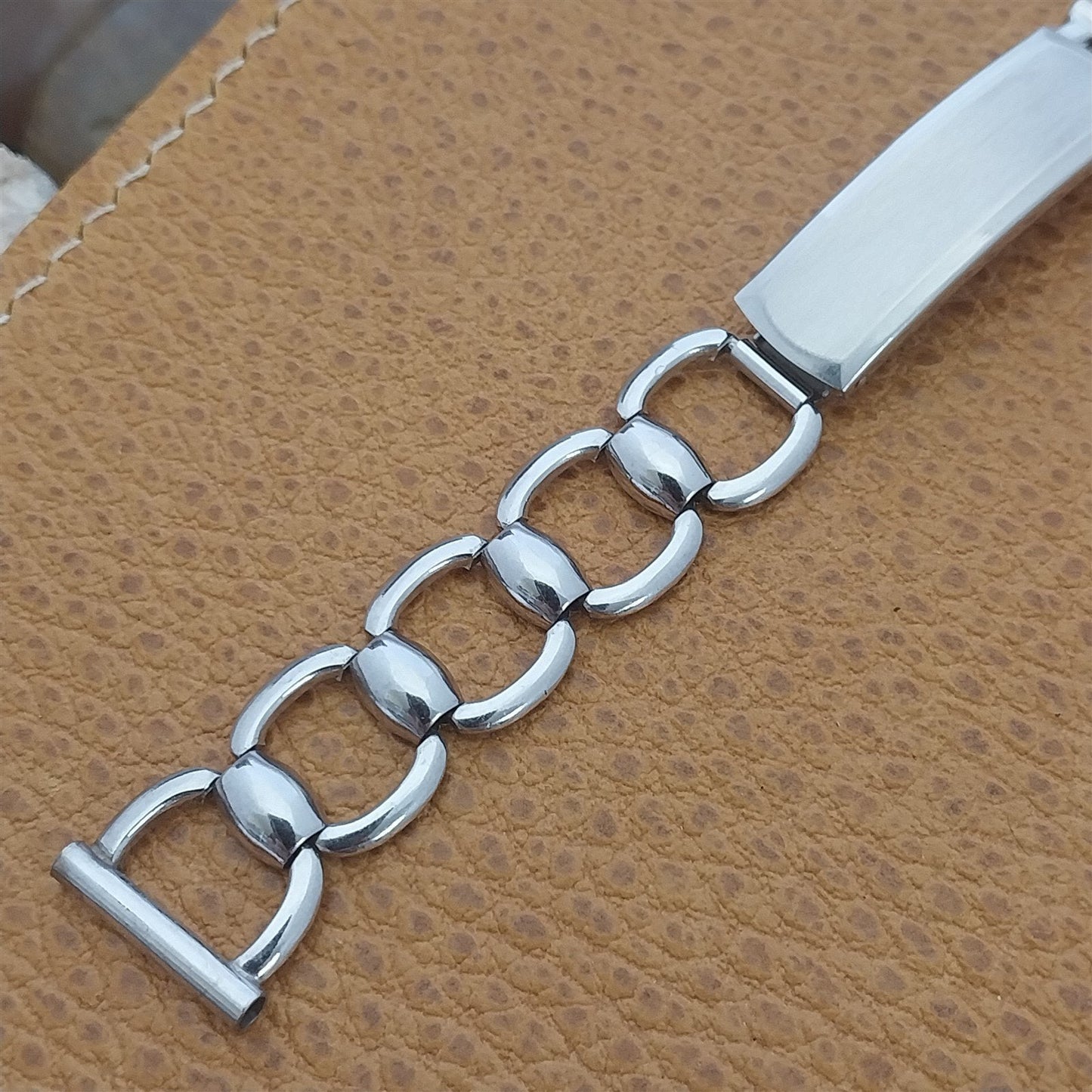 5/8" 12k White Gold-Filled Classic Gemex USA nos 1940s Vintage Watch Band