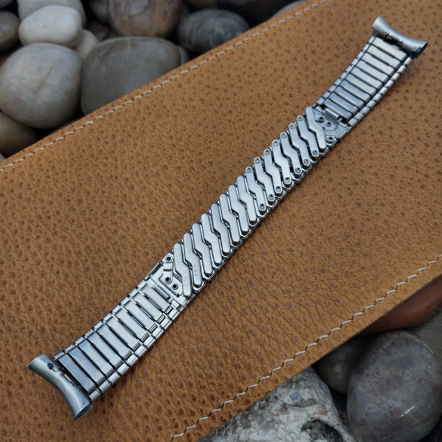 1960s 3/4" Gemex Stainless Steel Scissor Expansion Unused Vintage Watch Band