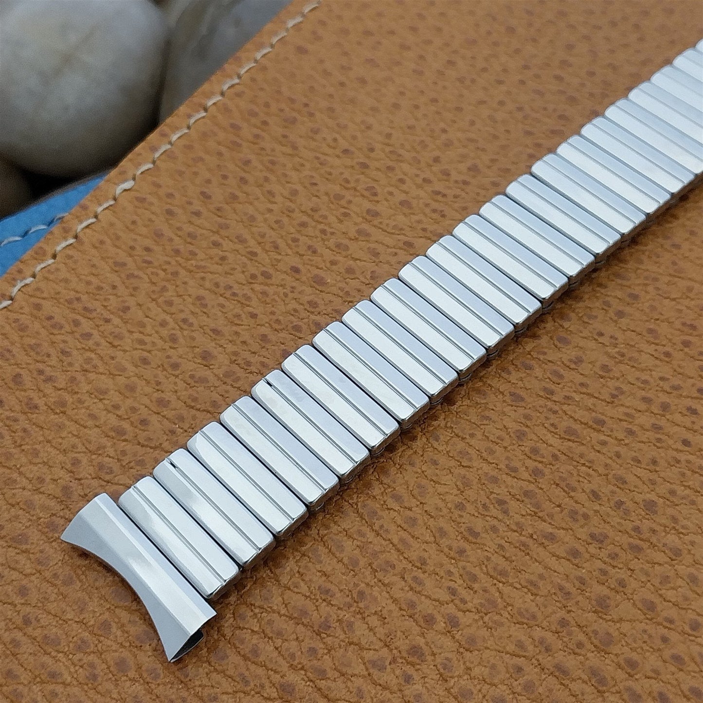 Vintage 1959 Flex-Let 19mm 18mm Stainless Steel Classic Stretch nos Watch Band