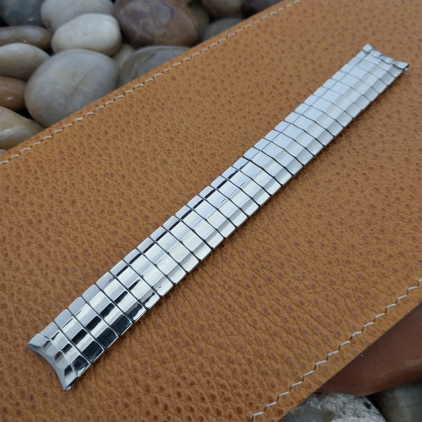 Vintage 1956 5/8" Flex-Let USA Classic Stainless Steel Expansion Watch Band nos