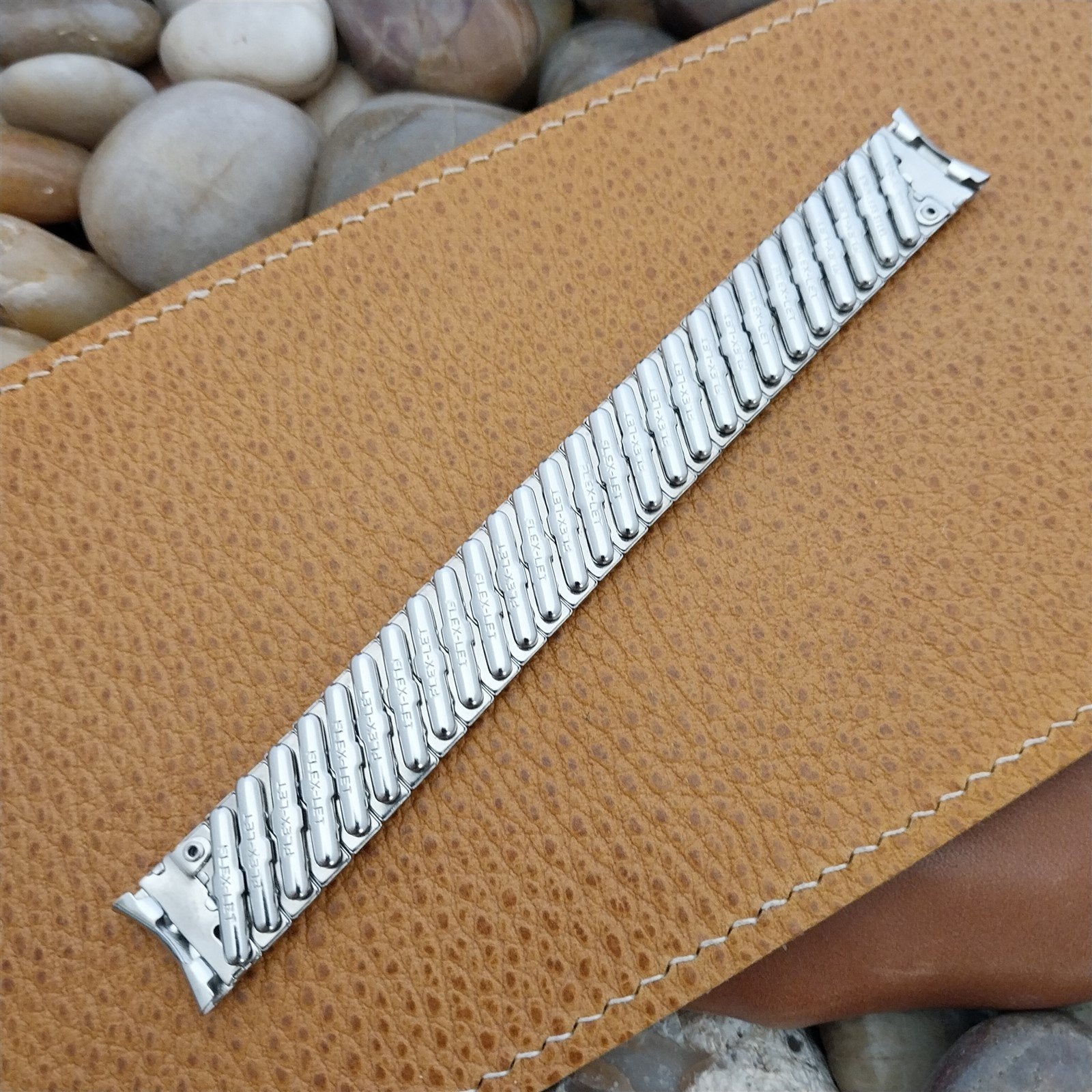 Vintage 1956 5/8" Flex-Let USA Classic Stainless Steel Expansion Watch Band nos
