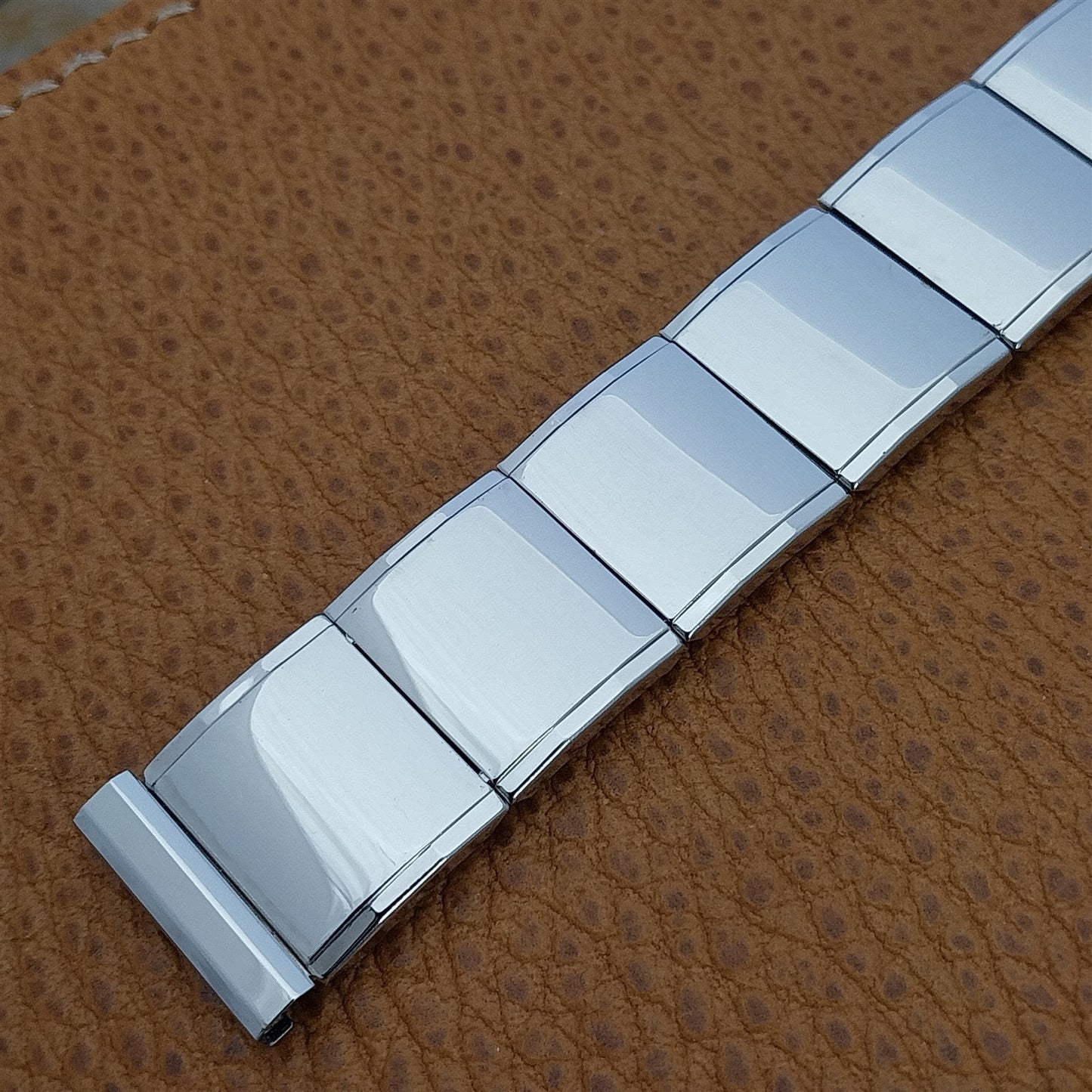 17.2mm White Gold-Filled Flex-Let USA 1950s Classic nos Vintage Watch Band