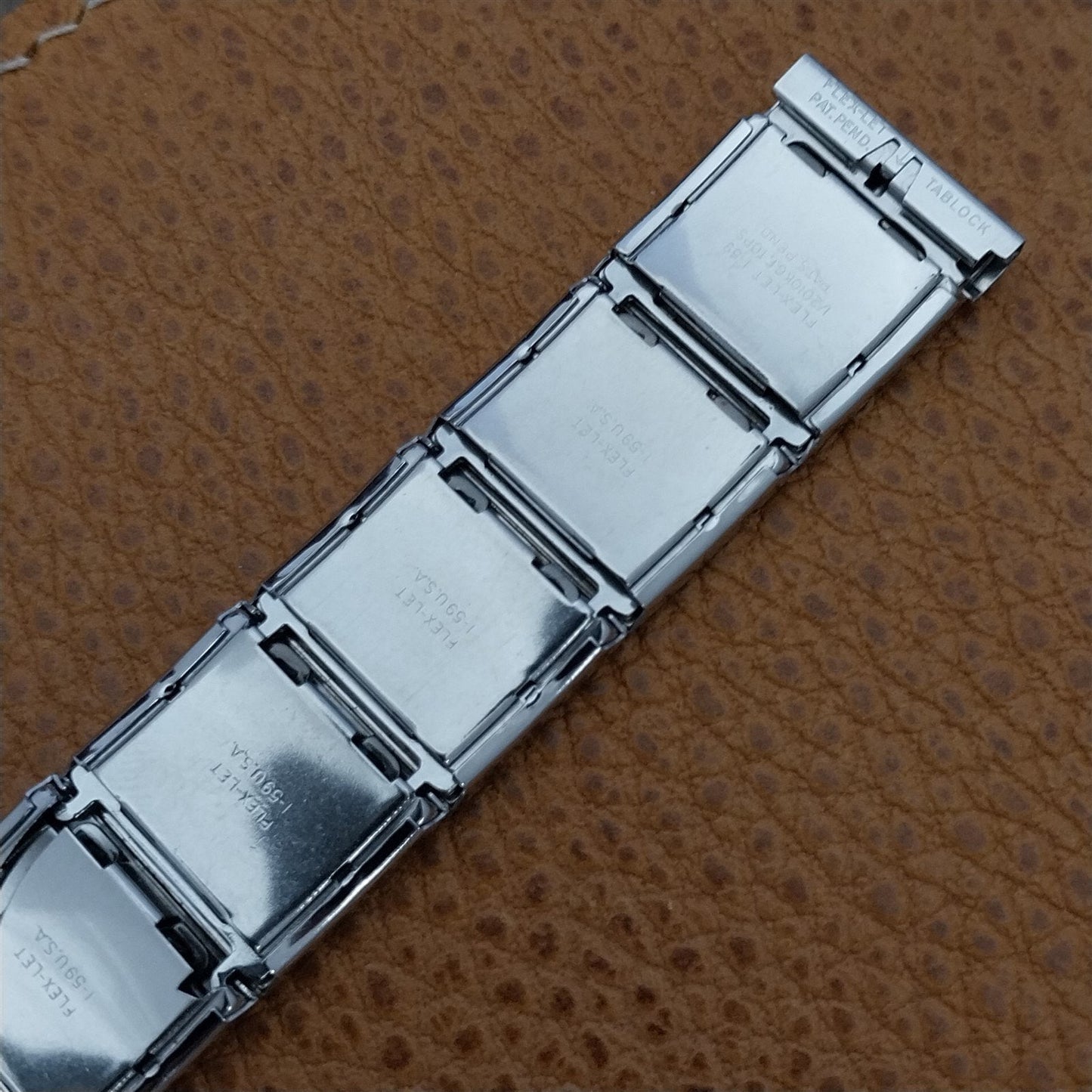 17.2mm White Gold-Filled Flex-Let USA 1950s Classic nos Vintage Watch Band