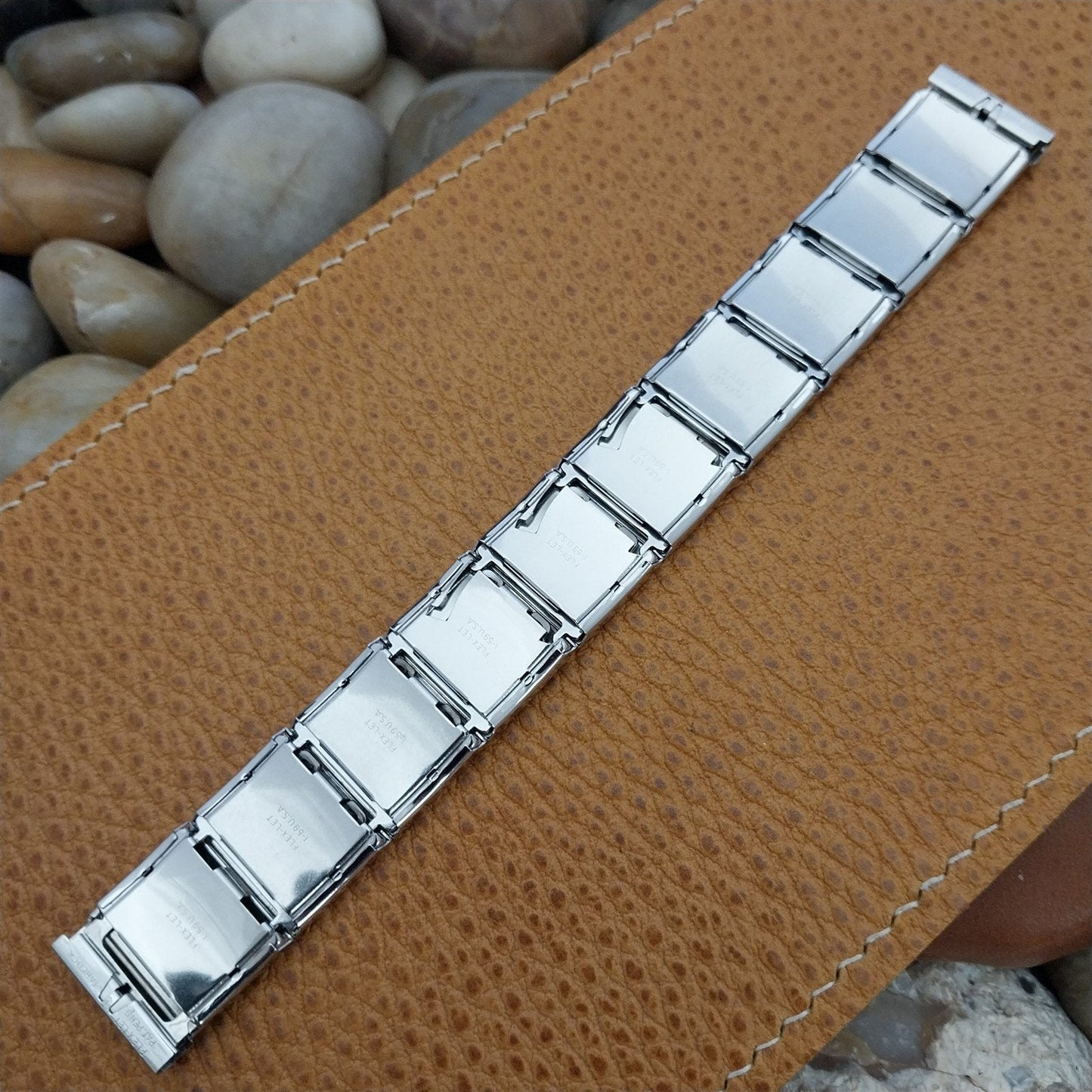 17.2mm White Gold-Filled Flex-Let USA 1950s Classic nos Vintage Watch Band