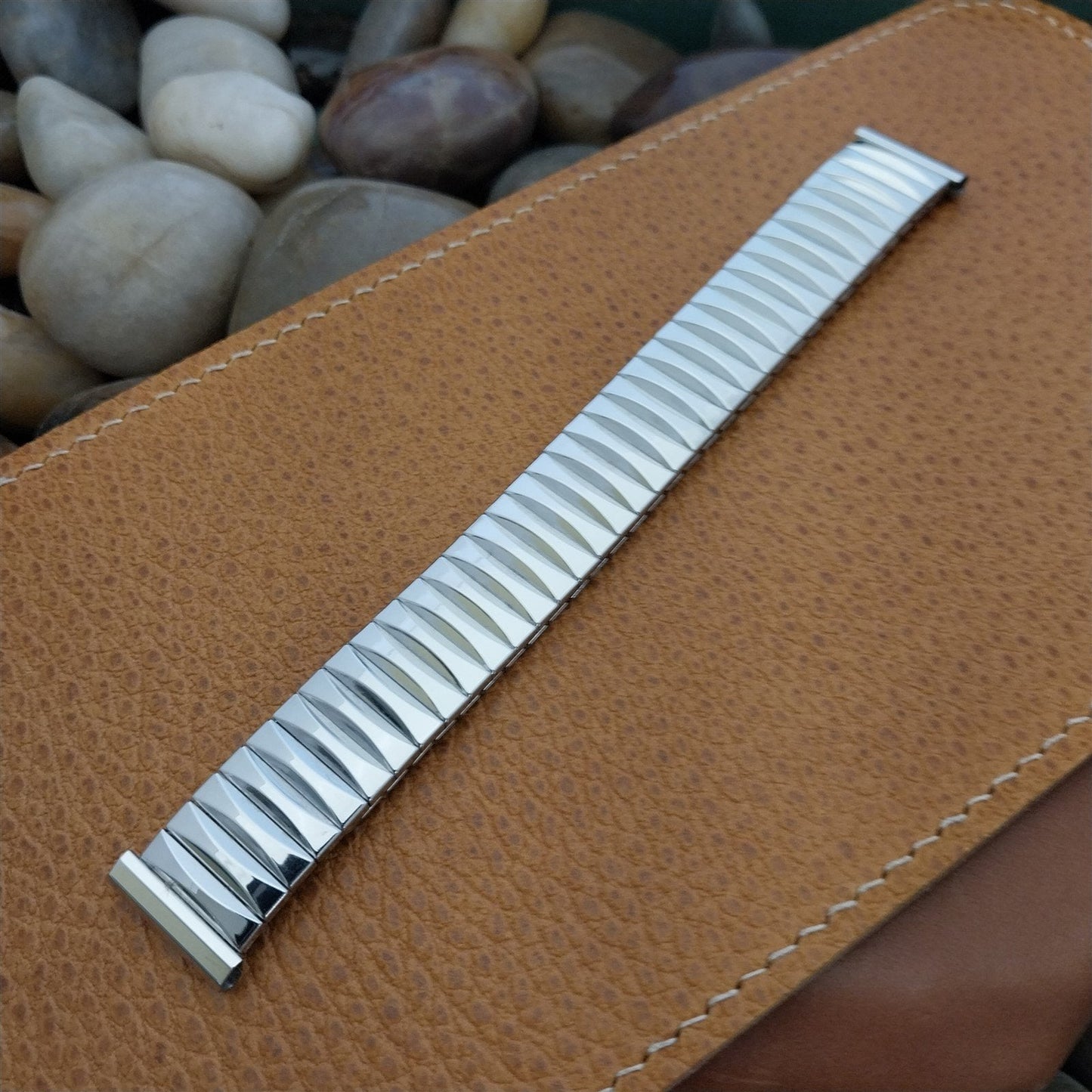 1960s Flex-Let USA Stainless Steel Expansion 17.2mm Vintage Watch Band nos