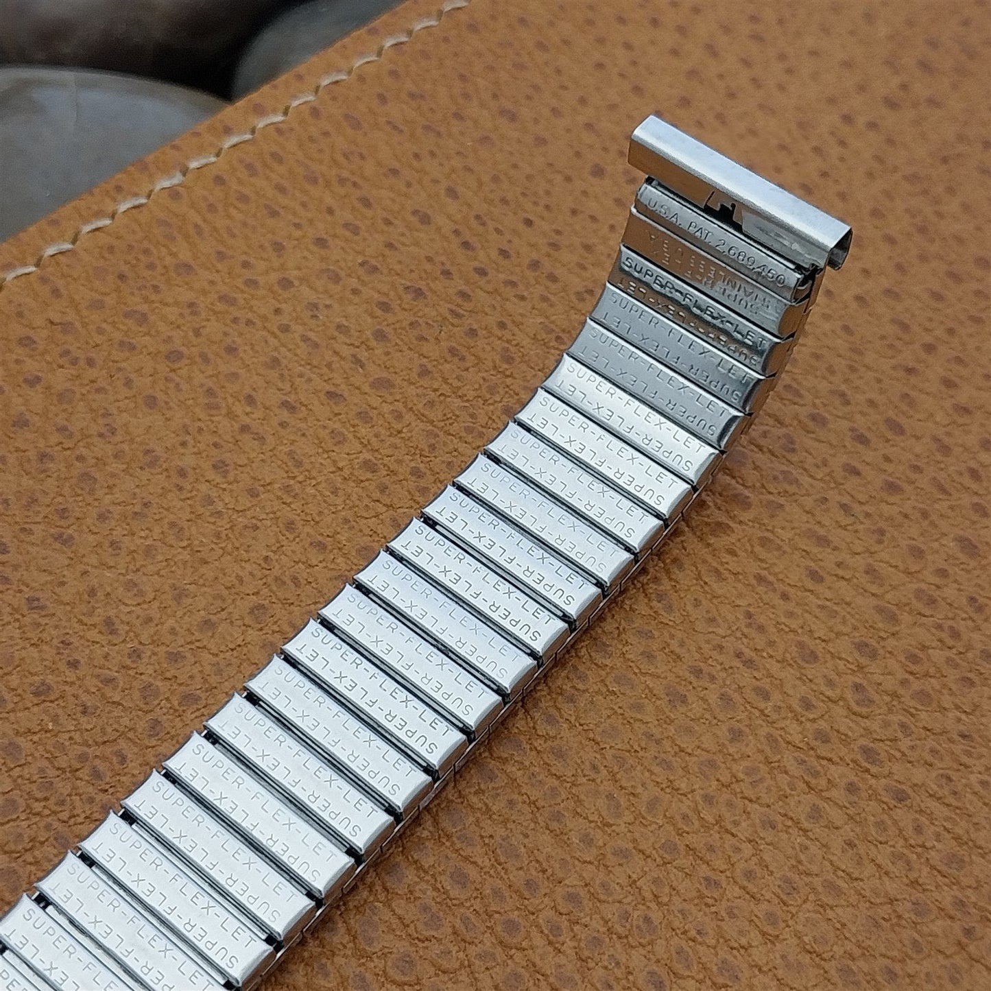 1960s Flex-Let USA Stainless Steel Expansion 17.2mm Vintage Watch Band nos