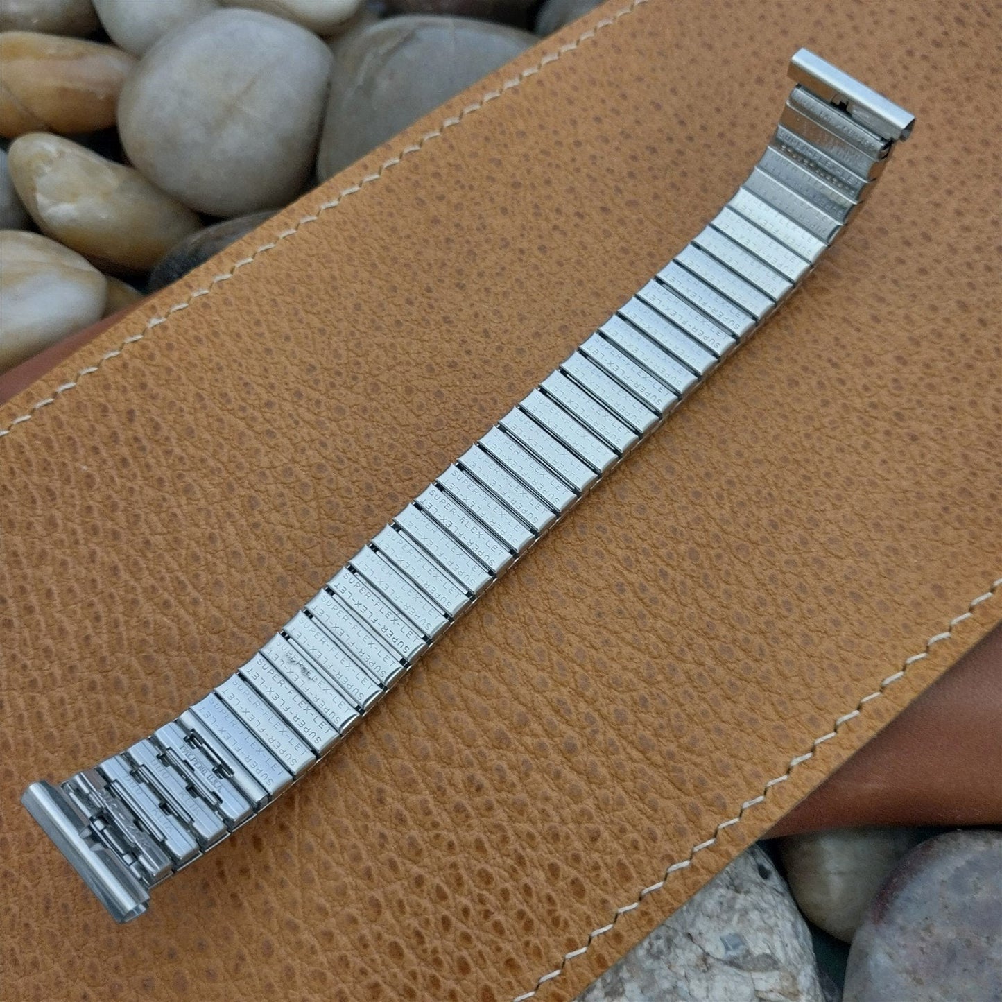 1960s Flex-Let USA Stainless Steel Expansion 17.2mm Vintage Watch Band nos